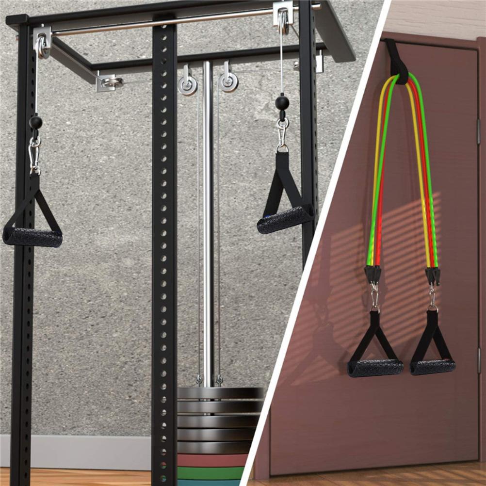 1 Pair Resistance Band Handles Grips Cable Machine Attachments TPR Handles Exercise Pull Up Bar Handle Grips for Home