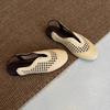 Fashion 2025 Summer Woven Baotou Elasticated Back Cutout Flat Sandals for Women Breathable