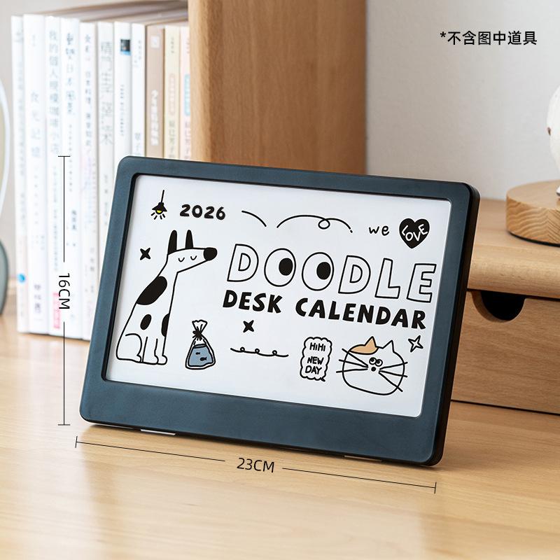 

Desk Calendar Decoration, 2026 Cute Doodle Cute Plan Notebook, Student Desktop Calendar, Creative Decoration красный