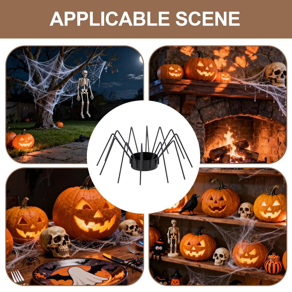 Halloween Candle Holder Spooky Iron Spider Tealight Holders For Farmhouse Horror Halloween Decorations For Banquets Tabletop