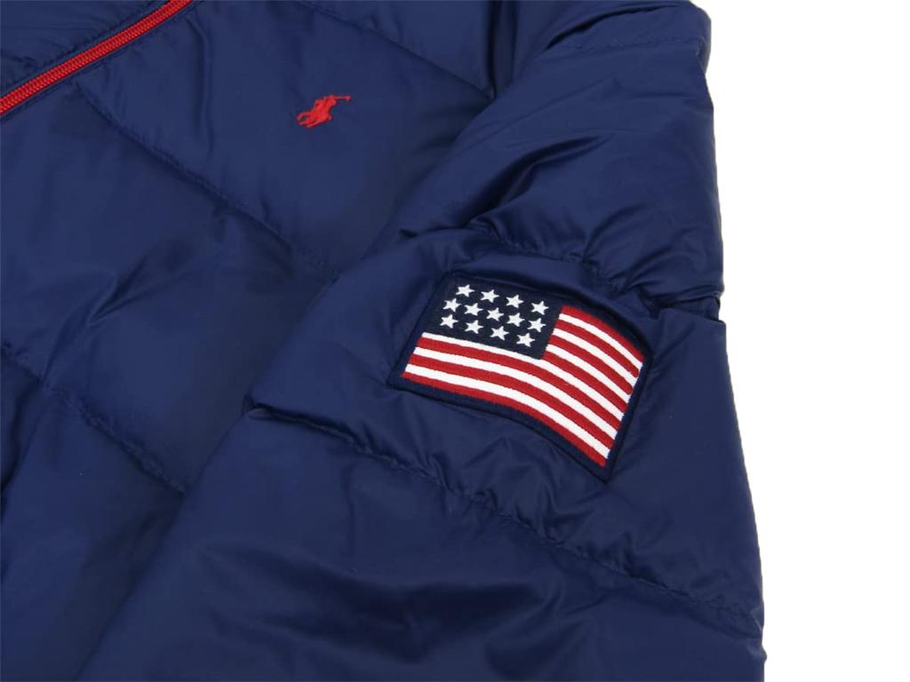 POLO RALPH LAUREN Packable Logo Embroidered Padded Down Size Navy Boys' Jacket/Parka, L, (Product Code 0101917)