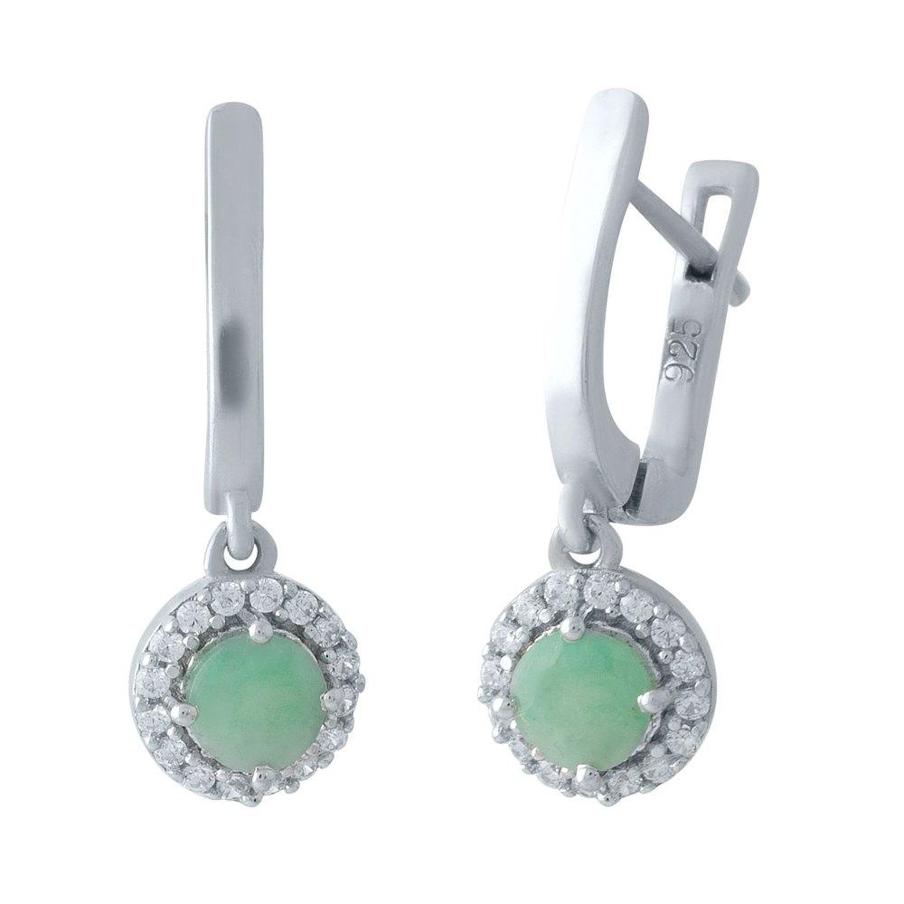 

Silver earrings with natural emerald 1.833ct (1986479) смарагдовий