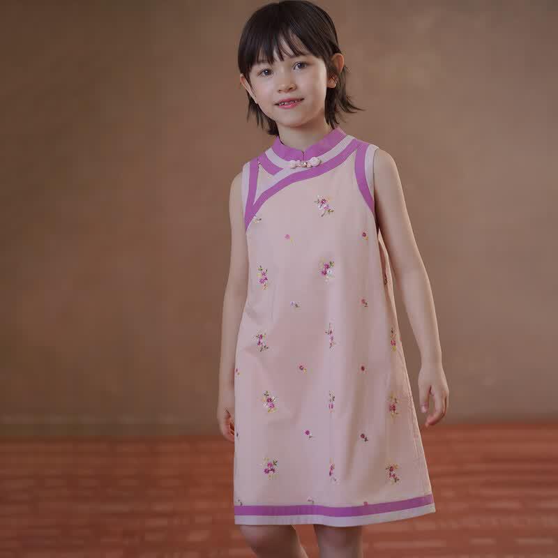 Hacikis Girls  Embroidered New Chinese Style Sleeveless Dress 160