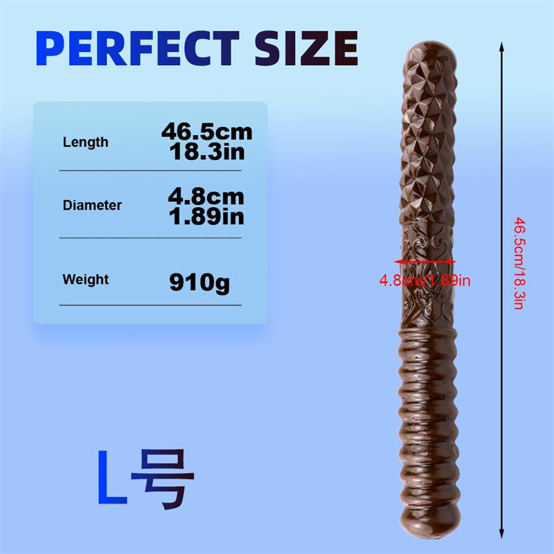 Coffee Double-headed Gold Hoop for Women's Double-headed Dildo Oversized Thick and Long Dildo Anal Plug