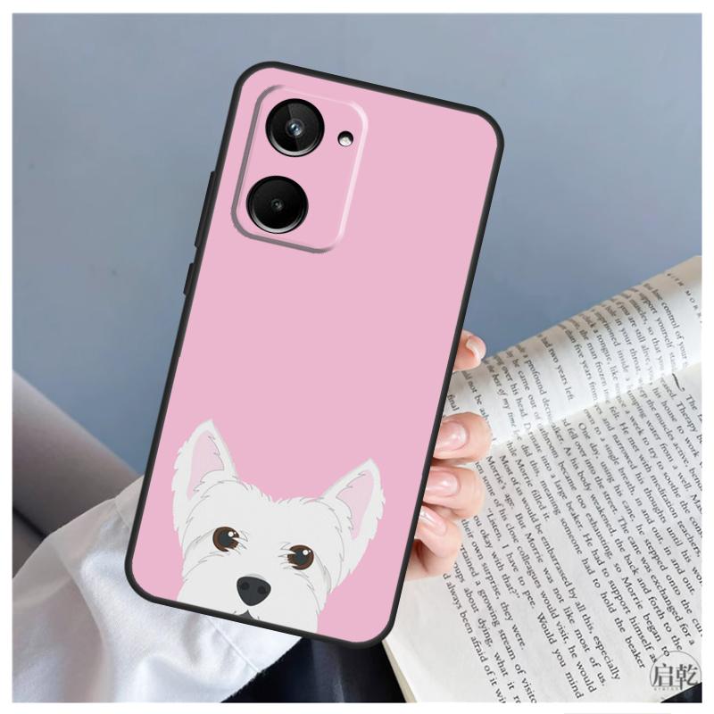Cartoon Westie Dog For Realme 9 10 11 12 Pro Plus GT5 C67 C55 C53 C35 C33 C30 C25s C21Y C15 GT3 GT Neo 5 Case