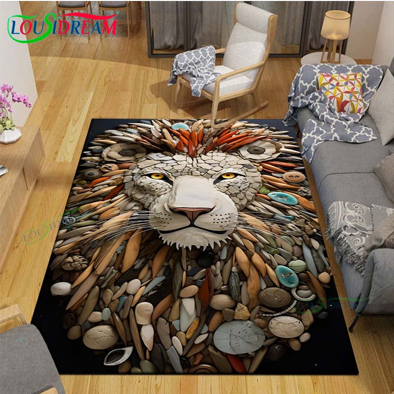 3D Funny Pebble Decor Carpet for Outdoor Balcony Garden Coffee Table Bedroom Area Rugs Kitchen Un-slip Floor Mat Alfombra Gift