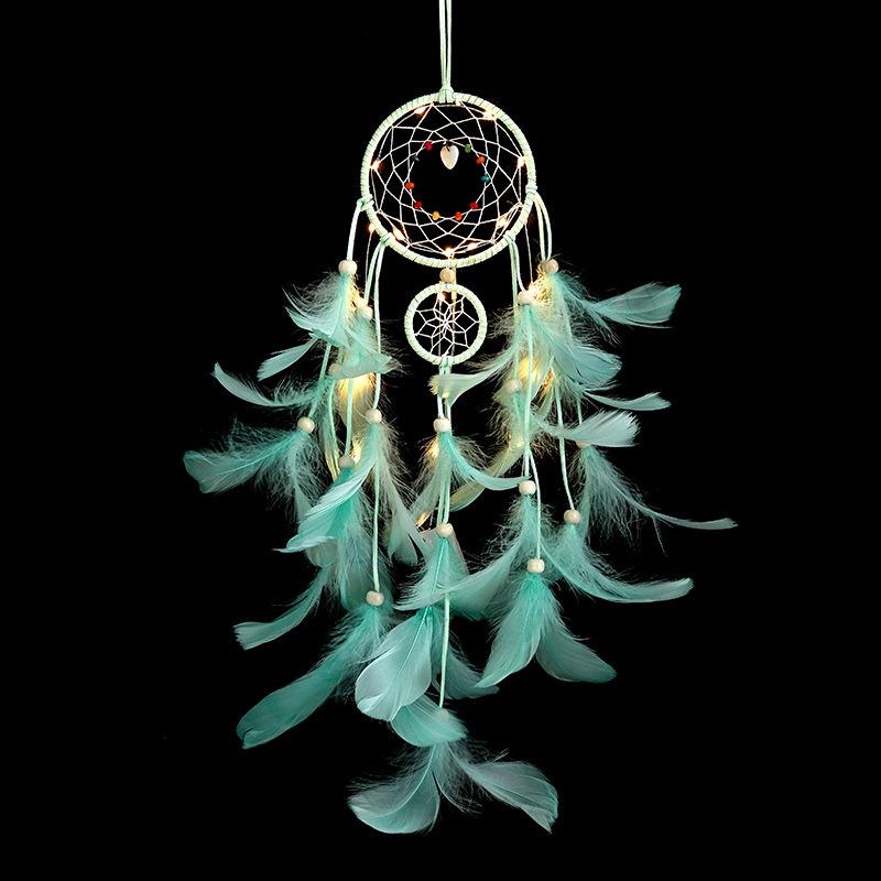 15 Styles Wall Dream Catcher Led Handmade Feather Braided Wind Chimes For Room Decoration Hanging Home Christmas Decor Poster