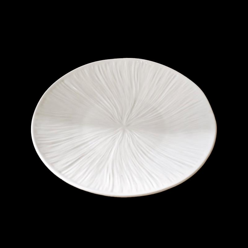 10-inch White Ceramic Flat Dinner Plate
