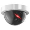 White Outdoor Fake Surveillance Camera with Infrared Light Simulation