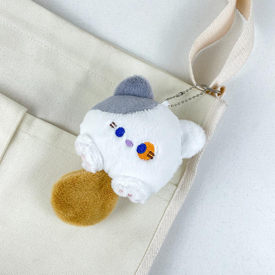 

Милый пищащий кулон-брелок с кошкой с длинным хвостом, милая плюшевая кукла-кошка с расстегнутой молнией, детский подарок Height approx. 13cm