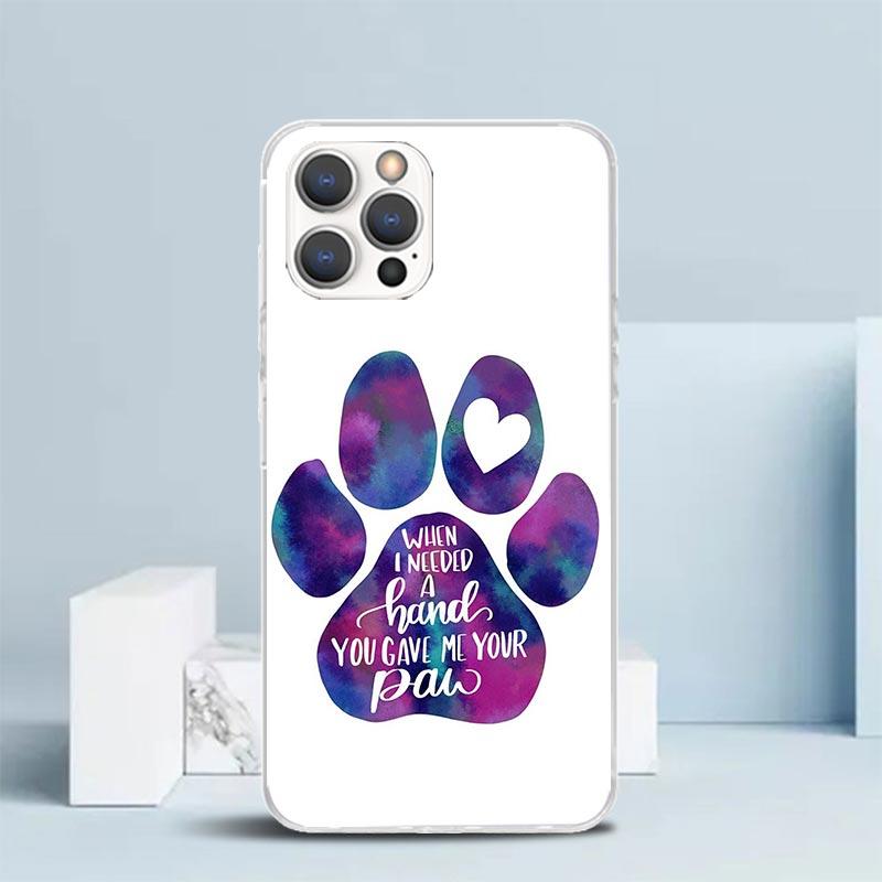 Dog Footprint Paw Cute Phone Case For IPhone 16 17 Air 16E 15 14 Plus 13 Mini 12 11 Pro Max 7 8 + SE 2020 Soft TPU Back Cover 16