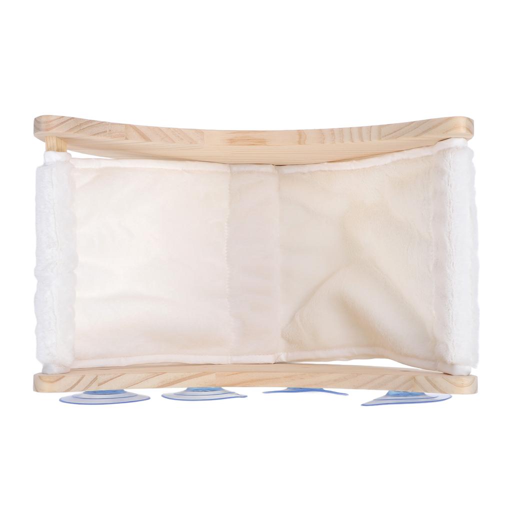 Cat Window Bed with Strong Suction Cup Pine Wood Safe Comfortable Easy To Install Window Mounted