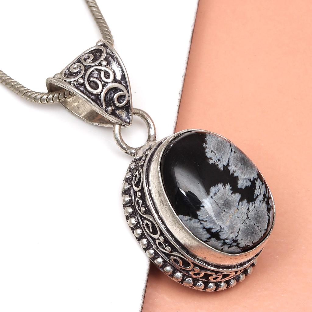 Schneeflocke-Edelstein, Unisex-Geschenk für Damen, Silberschmuck-Anhänger, 3,8 cm