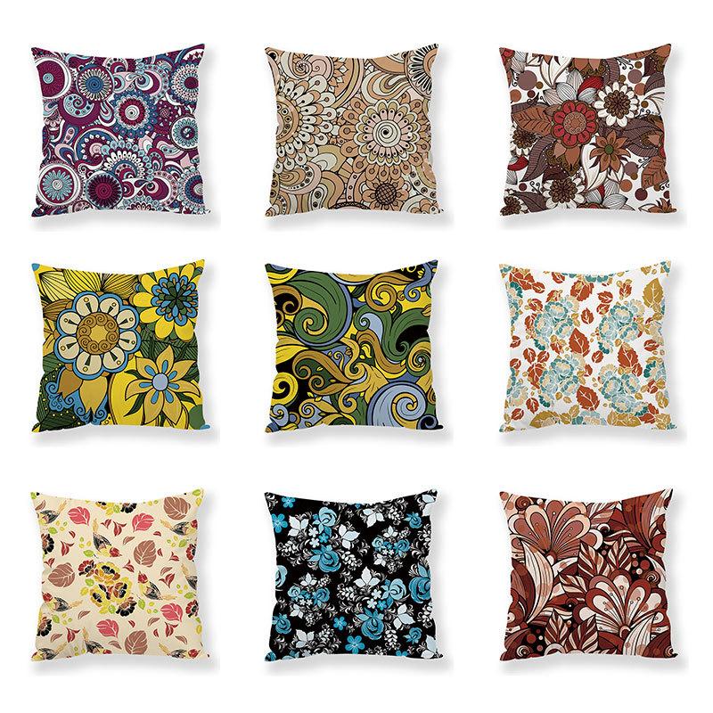 Art Flower Pillow Creative Car Sofa Cushion Digital Print Pillow Cover