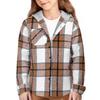 Children's Fashion Hooded Plaid All-match Casual Loose Shirt Long Sleeve Jacket