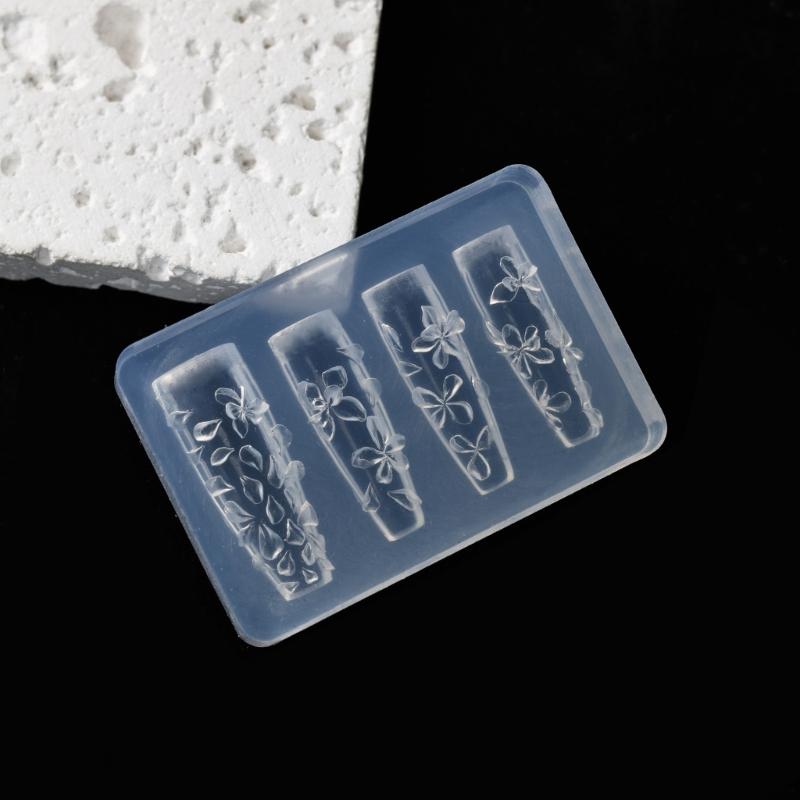 13Pcs 3D Relief Nail Art Molds With Jades Patterns Highly Transparency Silicone For Professional Nail Design And DIY