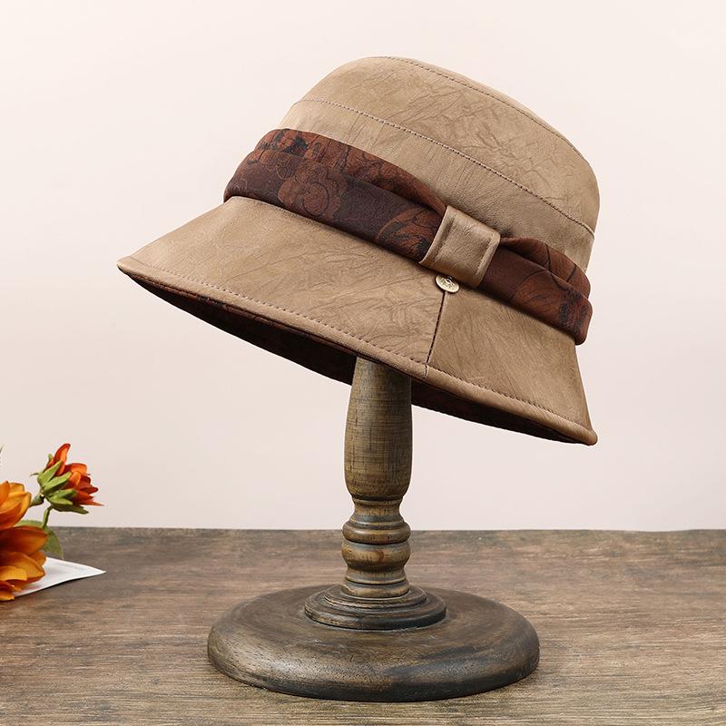Ladies new hat autumn and winter top hat double thermal basin hat middle old man hat mother fashion bucket hat