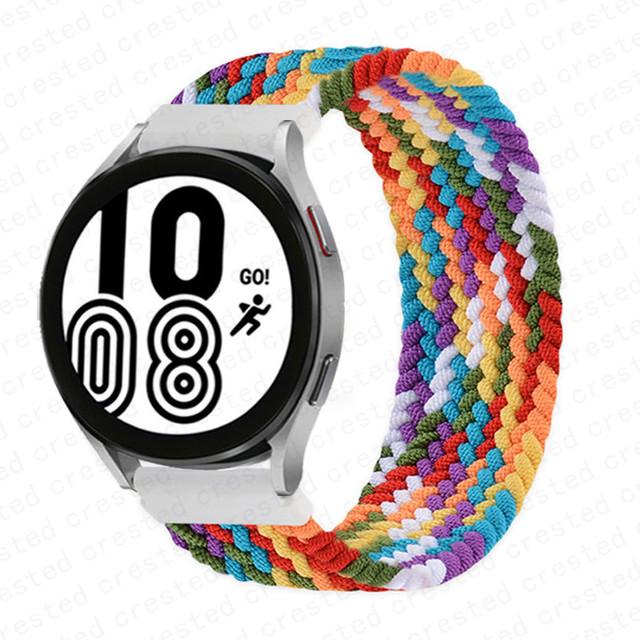 20mm 22mm Band for Samsung Galaxy watch 6 7 4 5 pro active 2 Gear S3 braided solo loop bracelet correa Huawei watch GT 2 3 strap
