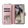 For Samsung Galaxy S25 Ultra Case Zipper Pocket PU Leather Phone Cover with Hand Strap