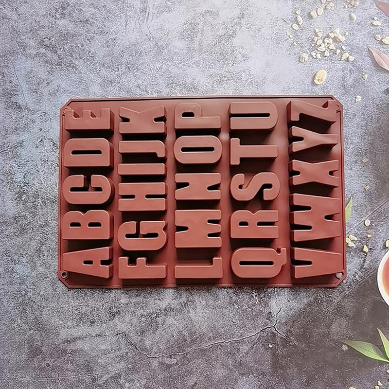 1Pcs Silica Gel 26 Capital Letters Cake Mold 26 Hole Letters Chocolate Mold Diy Large Letters Rectangle