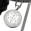 Seven Archangels URIEL Seal Talisman Necklace Stainless Steel Gold Color Rhinestones Chain Jewelry Gift for Protection
