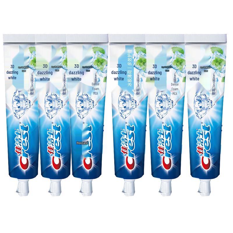 Crest 3D White Icy Mint Toothpaste, 6 x 120g