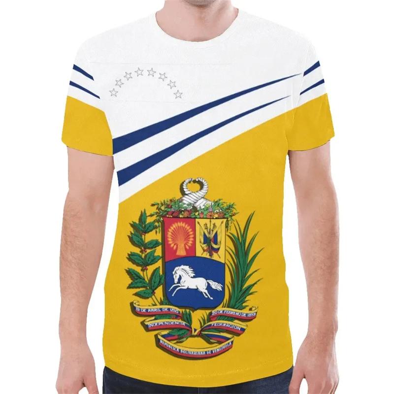 2026 Moda Maglietta da Uomo Stampa Bandiera Venezuela Magliette Abbigliamento Uomo