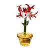 Handcraft Glass Flowers Figurines Hand Blown Mini Potted Flower Ornament Collectible Floral Gifts for Mother's Day Birthday Christmas