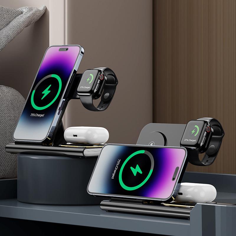 3-in-1 Folding Wireless Charger Suitable For 15W Fast Charging Bracket For iPhone Samsung Mobile Phone