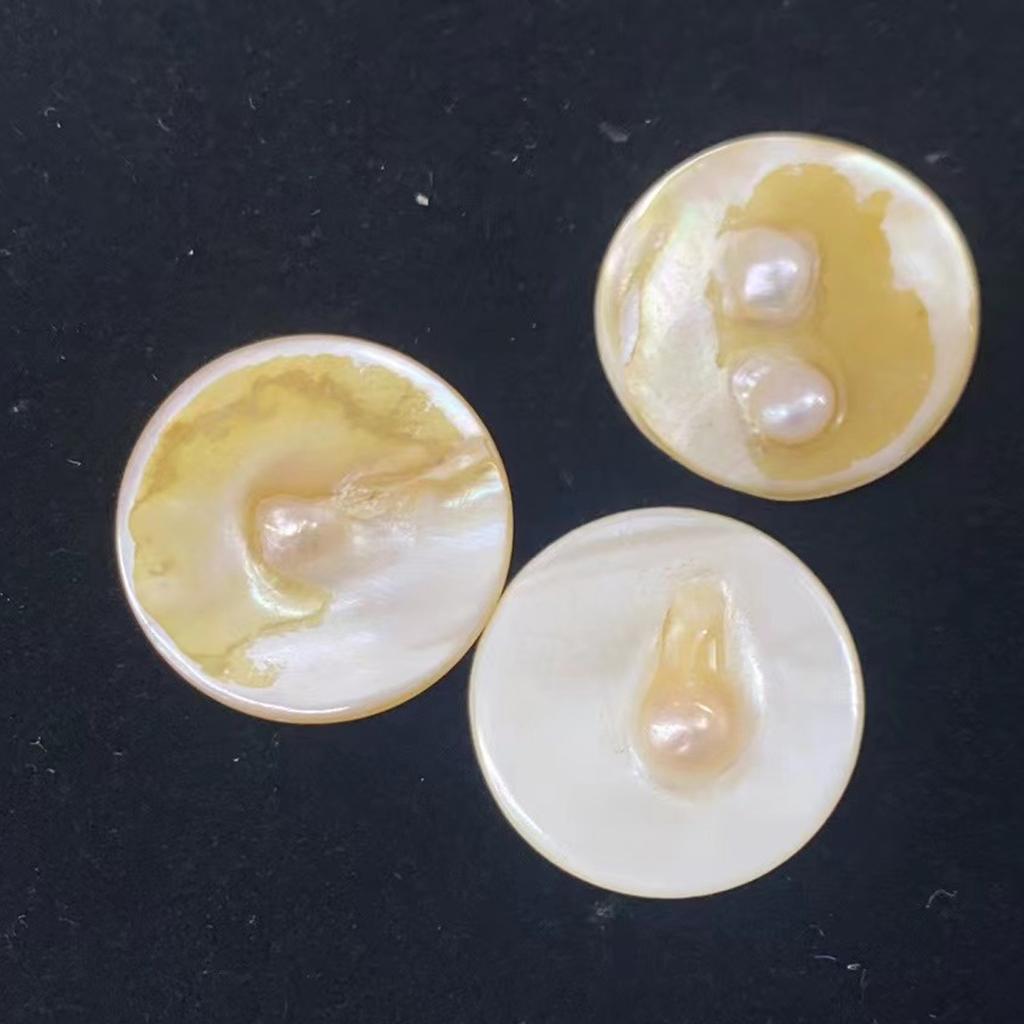 10 Stück/Packung Natürliche Blasenperlmutt-Muschelscheiben 20 mm Rund Süßwasserperlmutt Münzmuschel Anhänger Für DIY Schmuck Harz Bastelohrringe Herstellung