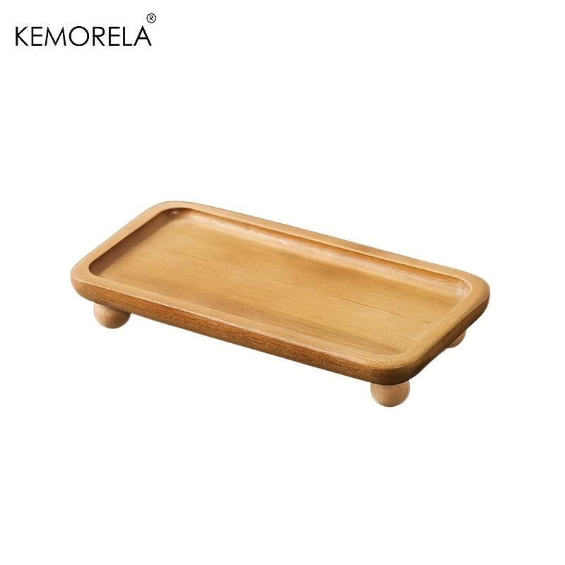 1PCS Solid Wood Serving Tray - Vintage Style Pedestal Stand for Kitchen & Dining, Portable Retro Decor with Sturdy Construction