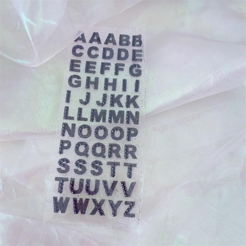 1Pcs Glitter A-Z Alphabet Letters Sticker Scrapbooking Stationery School Supplies Black/Gold/Silver/Red/Blue/Pink/Purple/Green
