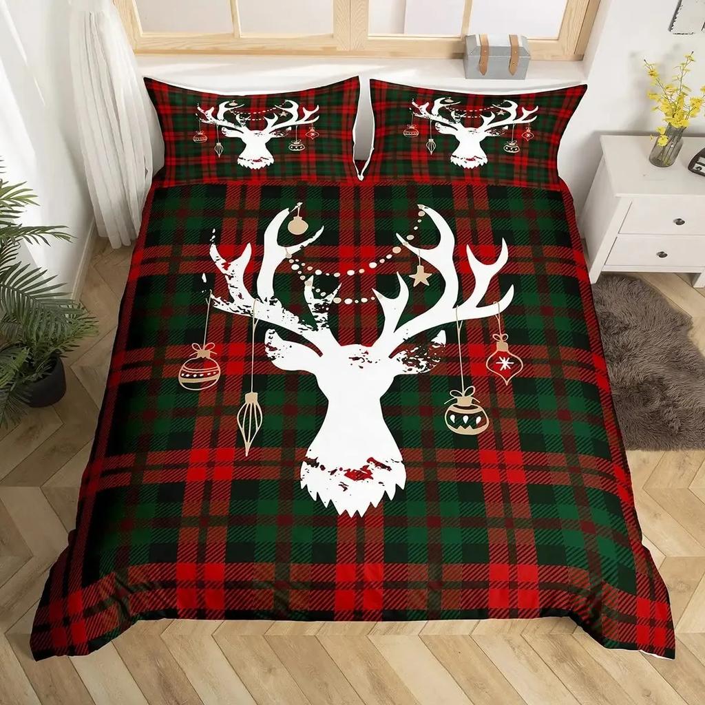 Deer Skull Rose Flowers And Feathers Duvet Cover Set Boho Dreamcatcher Bedding Sets With Floral Skull Head Comforter Cover Set