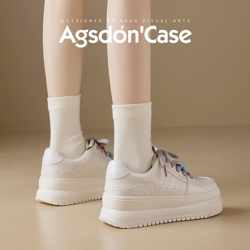Augustine small white shoes women's 2025 spring new muffin platform sports board shoes high-end sports and leisure shoes