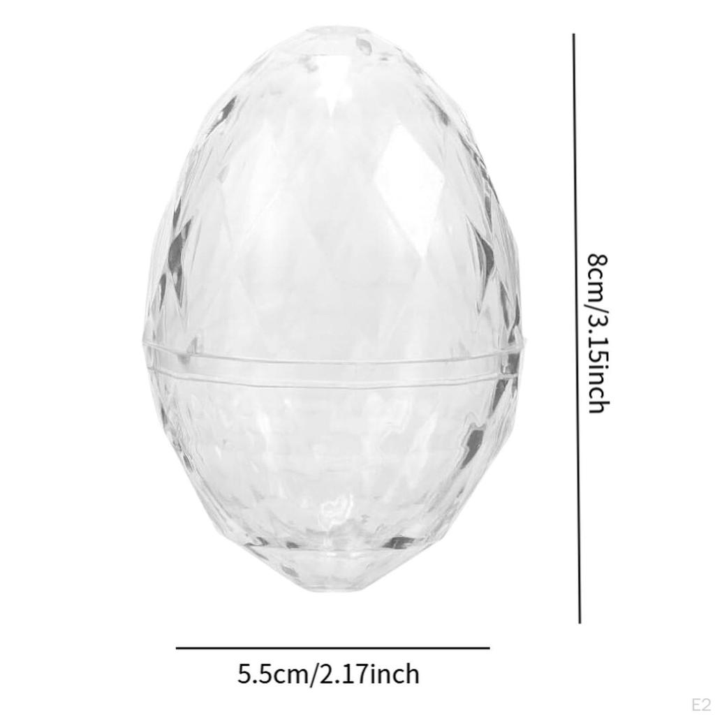 12 Pieces Fillable Clear Egg Shaped Candy Boxes To Fill with Easter Baskets for Birthday