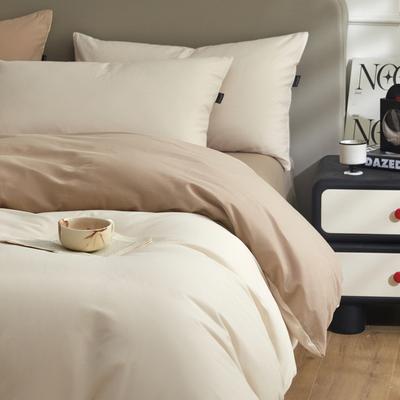 Simple Class A Solid Color Cotton Abraded 4pcs Set, Maternal and Infant Grade Thickened Pure Cotton 3pcs Set, Light Luxury Bed Sheet Quilt Cover
