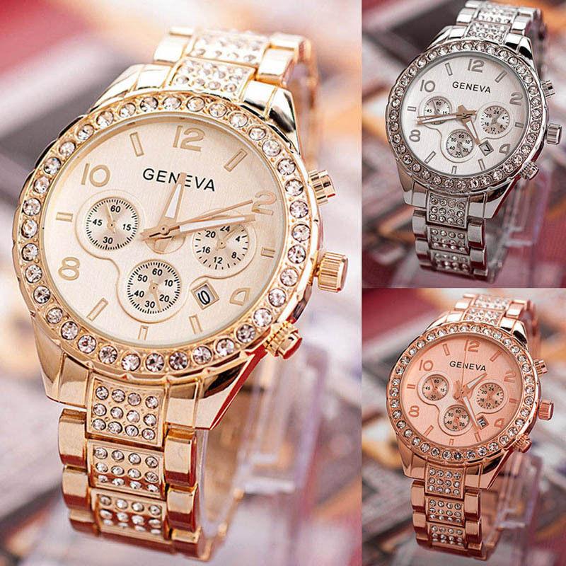 Elegant 2019 New Stainless Steel Luxury Women Crystal Quartz Analog Wrist Watch With Timeless Appeal