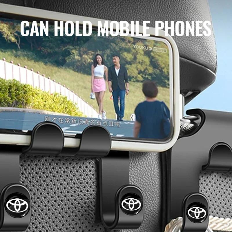 Autositz Kopfstützenhaken 4er Pack Aufhänger Aufbewahrungsorganizer Autozubehör für Toyota TRD GR Sport Rav4 Corolla Camry Aqua Yaris Cross