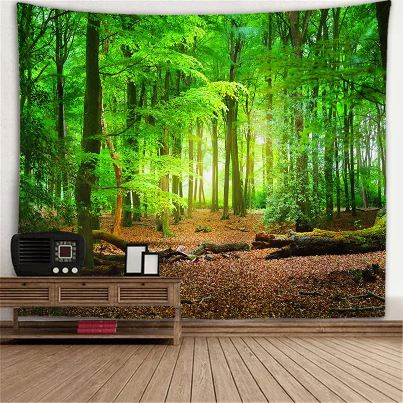 Window View Tapestry Wall Hanging Bedroom & Living Room Wall Decor Backdrop Tree Hollow Stove Hanging Large Tapestry