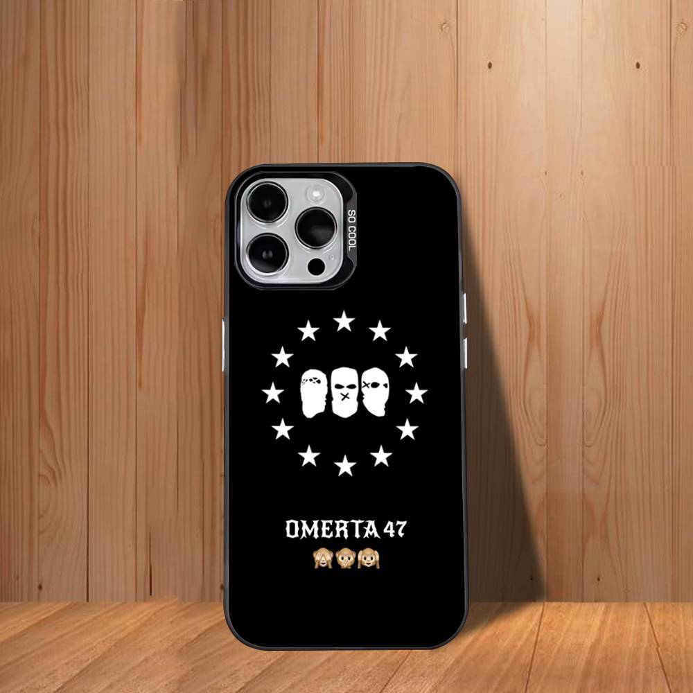 O-Omerta M-Maes 47 Phone Case For iPhone 17,16,15,14,13,12,11,Mini,Pro,SE,MAX White Matte Shockproof Cover
