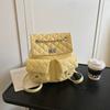 New Fashion Trend Street Shot Rhombus Embroidery Thread Duma Backpack Women's Schoolbag