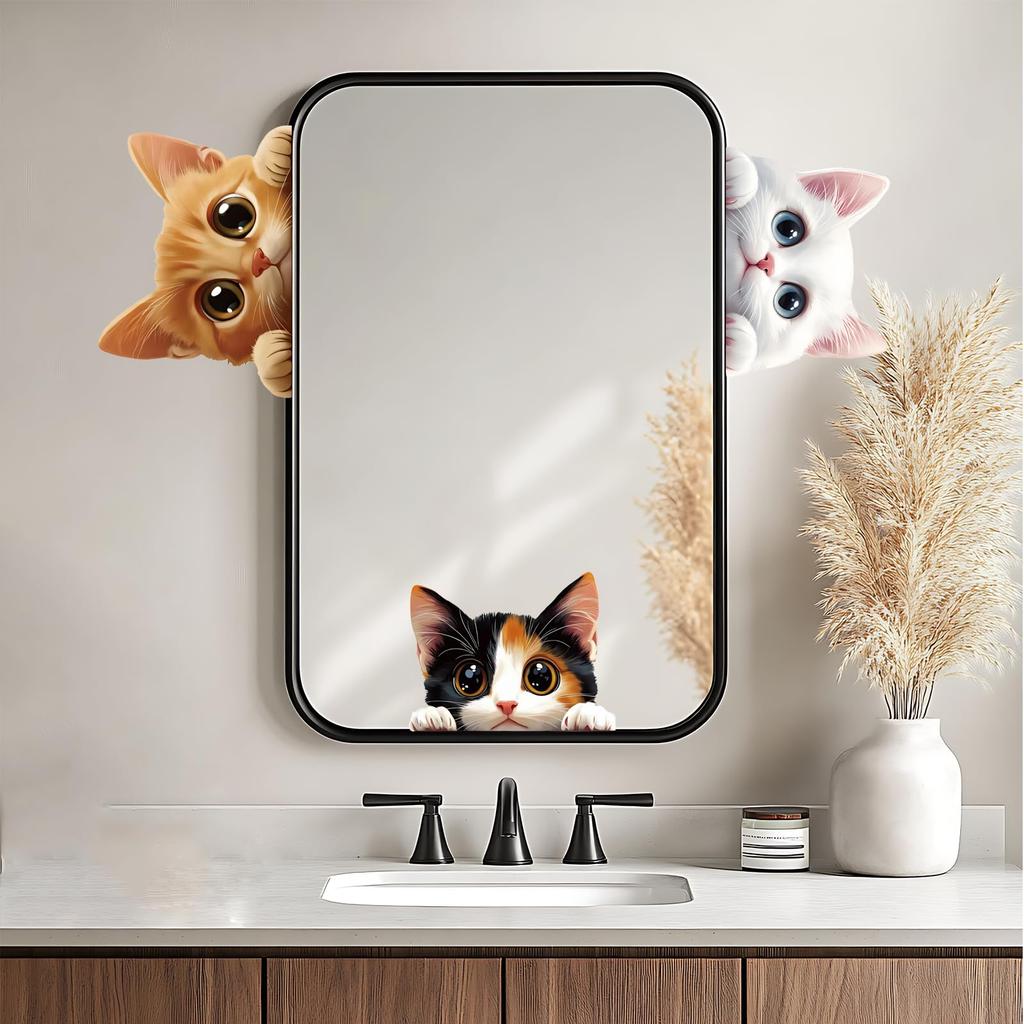 ZQX Realistic Cat Car Cute and Cover Funny Animal Stickers for DIY Decorations for Doors and Set of 3 Decals, Fun, Scratches, Motorcycles, Entrances,