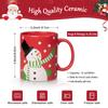 2 Pcs Ceramic Christmas Mugs, Premium Merry Christmas Gifts, 12 Oz Red and White Mugs with Handle, Microwave Safe for Coffee Tea