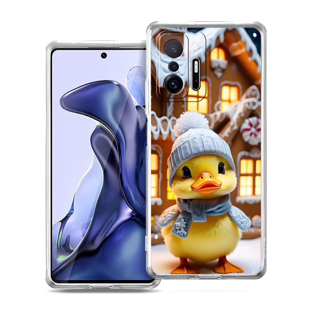 

Transparent Phone Case for Xiaomi Mi 14 13 12 11 Ultra 13T 12T 11T Poco X3 NFC F3 F6 Pro Lite Soft TPU Shell Cute Cartoon Duck Mi 11 Lite 5G