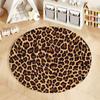 Leopard Print Round Rug for Stylish Living Rooms Round Carpet for Home Sofa Bedroom, Gift