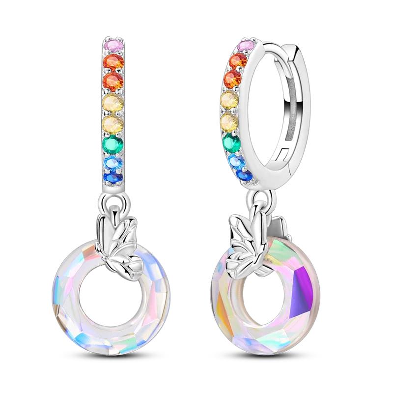 

Серьги из стерлингового серебра 925 пробы с цирконами, серьги-кольца, серьги-пусеты, сверкающие серьги-паве, свадебный подарок на годовщину