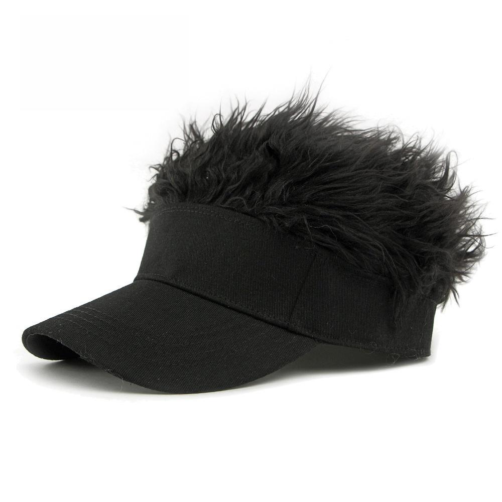 Men Synthetic Short Hair Baseball Cap Spiked Hair Wig Hat Fake Hair Adjustable Sun Protection UV Blocking Visor Fancy Performance Hip-Hop Headwear
