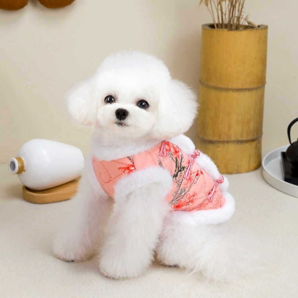 New Warm Pet Dog Tang Suit Small Dogs Chinese Pet Vest Clothes Winter Jacket Dog Costume Outfits Winter Season