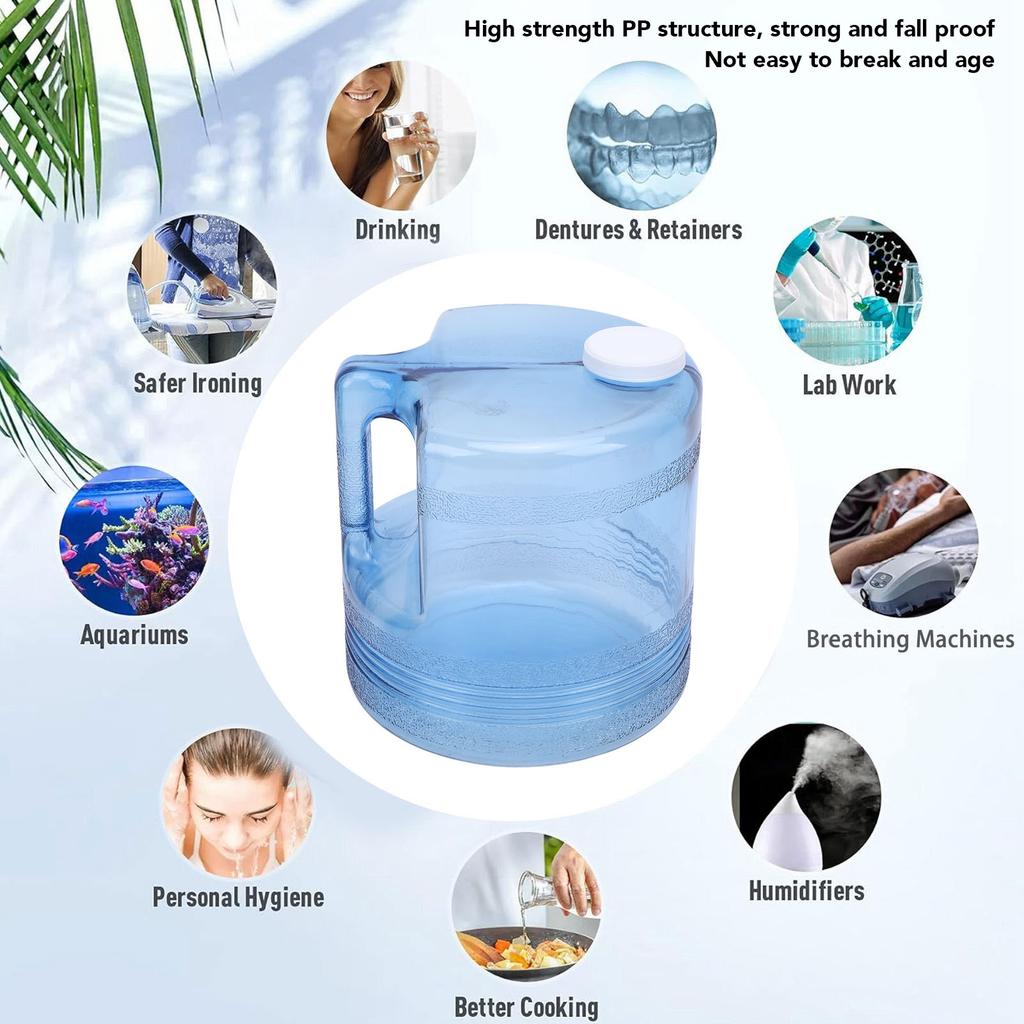 4L Distiller Water Container PP Distilled Water Replacement Collection Bottle for Home Beauty Countertop