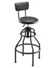 Shop Stool with Backrest, Pneumatic Garage Seat/Work Stool with 300 Lbs Capacity, Adjustable Height Roller Creeper Seat
